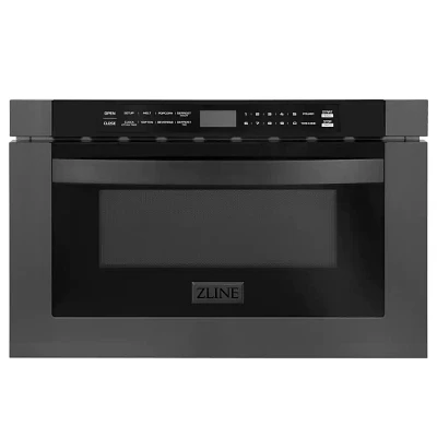 ZLINE 1.2 Cu. Ft. Black Stainless Steel Built-In Microwave Drawer | Electronic Express