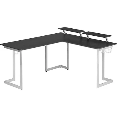 RTA Products Techni Sport Black L-Shaped Gaming Desk | Electronic Express