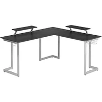 RTA Products Techni Sport Black L-Shaped Gaming Desk | Electronic Express