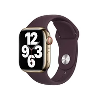 Apple Certified Refurbished Watch Series 7 (GPS + Cellular) - Gold Stainless Steel Case with Dark Cherry Sport Band