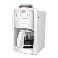 CoffeeTeam GS 10-Cup Coffeemaker with Conical Burr Grinder - White | Electronic Express