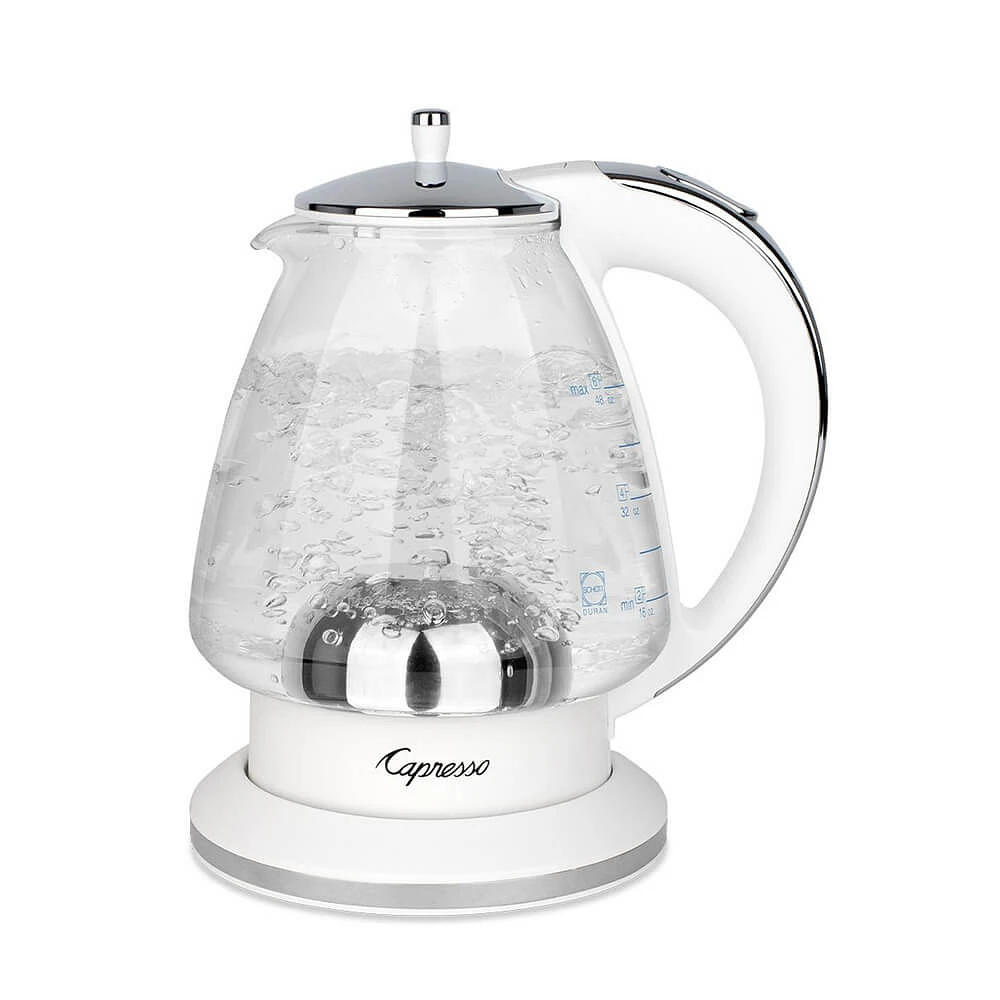 Capresso H20 White Glass Water Kettle | Electronic Express