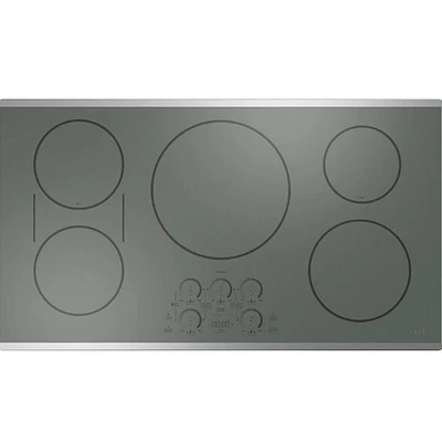 Cafe 36 inch Stainless Steel 4 Burner Built-In Electric Cooktop | Electronic Express