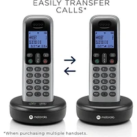 Motorola T6 Series Cordless Phone System with 1 Digital Handset & Caller ID - Grey | Electronic Express