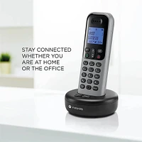 Motorola T6 Series Cordless Phone System with 1 Digital Handset & Caller ID - Grey | Electronic Express