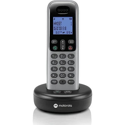 Motorola T6 Series Cordless Phone System with 1 Digital Handset & Caller ID - Grey | Electronic Express