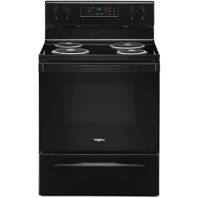 Whirlpool 4.8 cu. ft. Black Freestanding Electric Range with Keep Warm Setting | Electronic Express