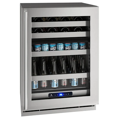 U-Line 24 inch Dual-Zone Beverage Center - Stainless Steel | Electronic Express