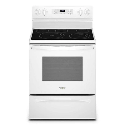 Whirlpool 5.3 Cu. Ft. White Freestanding Electric 5-in-1 Air Fry Oven | Electronic Express