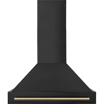 ZLINE 36 inch Autograph Edition Wall Mount Range Hood - Black Stainless/Champagne Bronze | Electronic Express