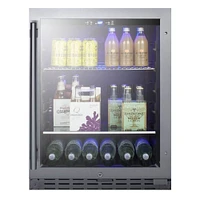 Summit 24 Inch Built-In Stainless Steel 6 Bottle Beverage Center | Electronic Express