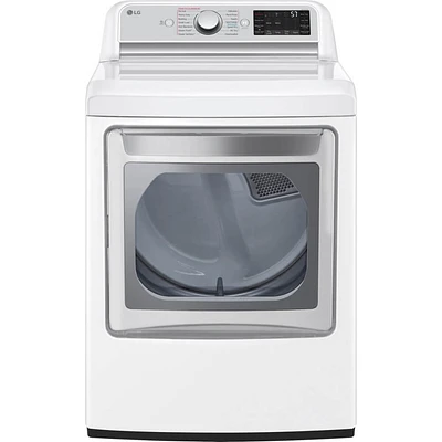 LG 7.3 Cu. Ft. White Front Load Smart Electric Dryer | Electronic Express