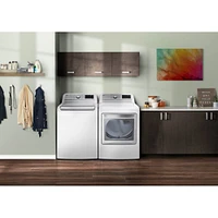 LG 7.3 Cu. Ft. White Front Load Smart Electric Dryer | Electronic Express