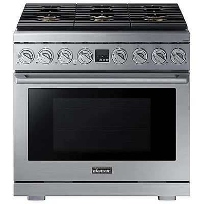 Dacor 5.9 Cu. Ft. Silver Stainless Steel Transitional Gas Range | Electronic Express