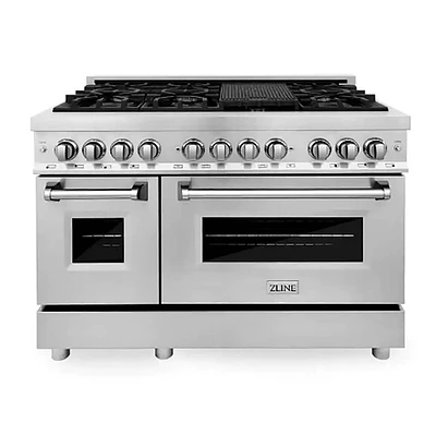ZLINE 6.0 Cu. Ft. Professional Stainless Freestanding Dual Fuel Double Range | Electronic Express