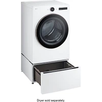 LG 27 inch White Laundry Pedestal with Storage Drawer | Electronic Express