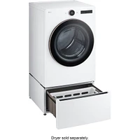 LG 27 inch White Laundry Pedestal with Storage Drawer | Electronic Express