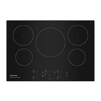 KitchenAid 30 inch Black 5-Burner Built-In Electric Induction Cooktop | Electronic Express