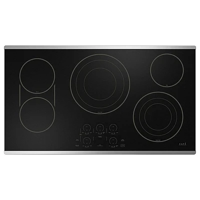 Cafe 36 inch Stainless 4-Burner Built-In Electric Cooktop | Electronic Express