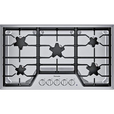 Thermador 36 inch Masterpiece Stainless 5-Burner Built-In Gas Cooktop | Electronic Express