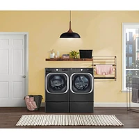 LG 5.2 Cu. Ft. Black Steel Front Load Washer | Electronic Express