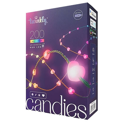 Twinkly Candies Heart Shaped 200 RGB LED Smart Light String - Multicolor | Electronic Express
