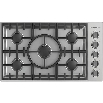 Fisher & Paykel 36 inch Stainless 5-Burner Gas Cooktop | Electronic Express