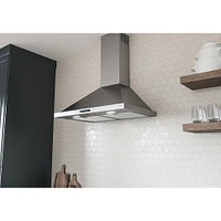 Zephyr 30 inch Ombra Stainless Wall Mount Chimney Range Hood | Electronic Express
