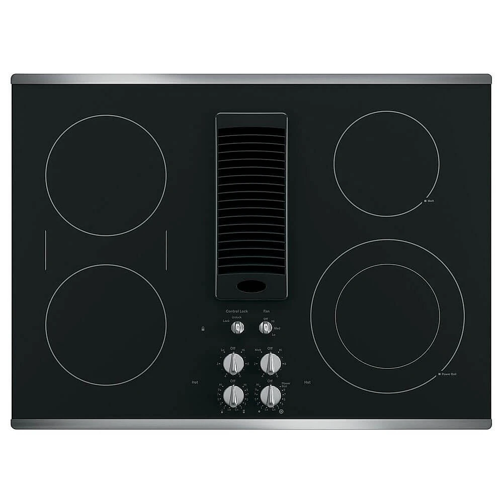 GE Profile 30 inch Stainless 4-Burner Electric Cooktop | Electronic Express