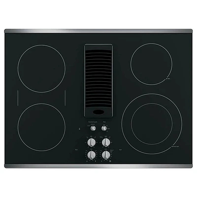 GE Profile 30 inch Stainless 4-Burner Electric Cooktop | Electronic Express