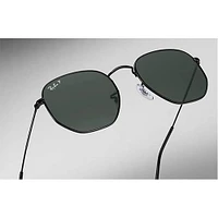 Ray-Ban Hexagonal Flat Lenses Polished Black Green Classic G-15 Polarized | Electronic Express