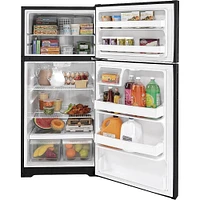 Hotpoint 15.6 Cu. Ft. Black Top Freezer Refrigerator | Electronic Express