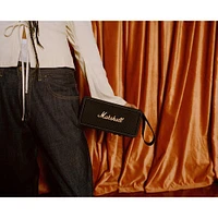 Marshall Middleton Bluetooth Portable Speaker - Black/Brass | Electronic Express