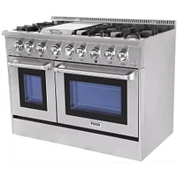 Thor Kitchen 6.7 Cu. Ft. Stainless Steel Freestanding Dual Fuel Range | Electronic Express