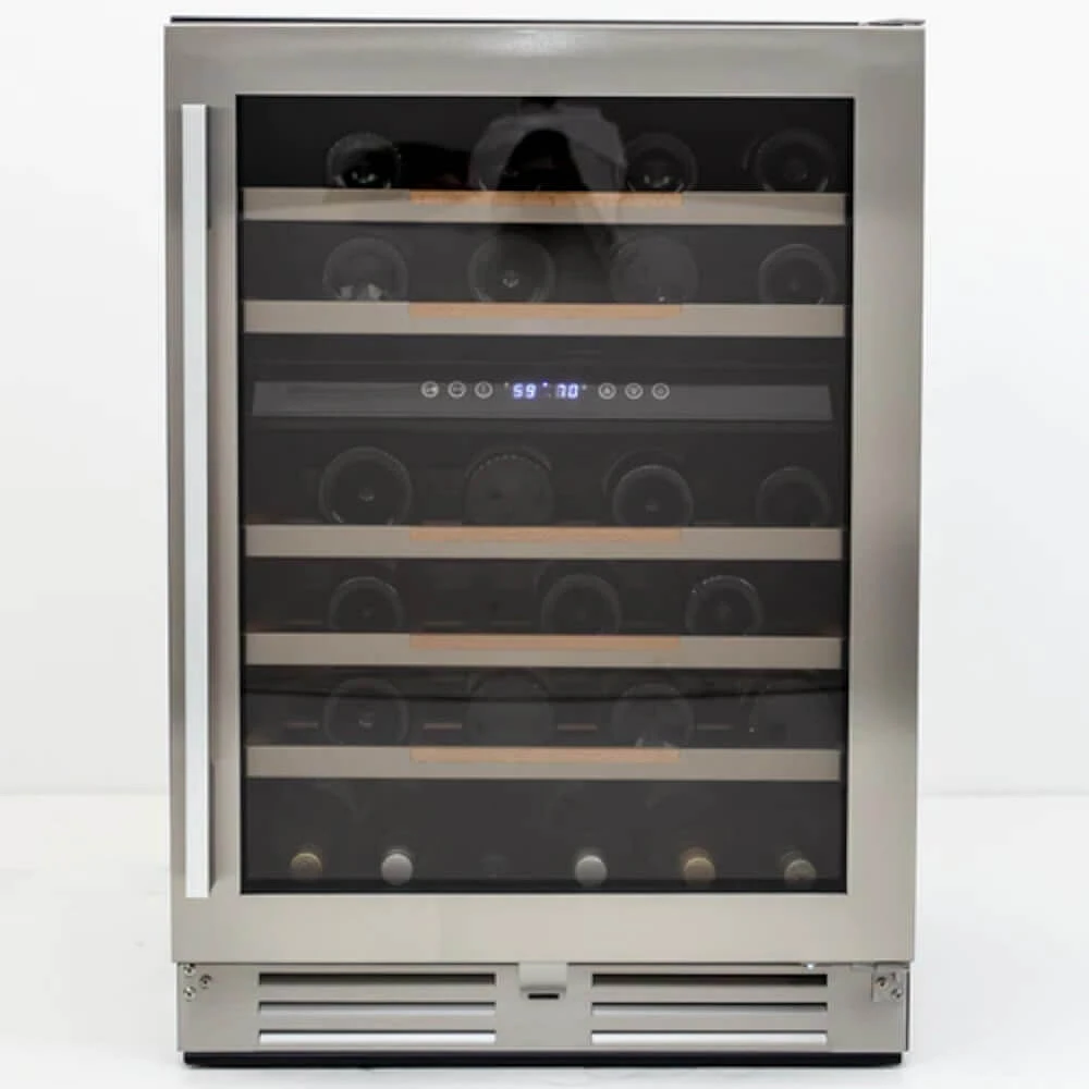 Avanti 46 Bottle Stainless Steel ELITE Series Dual-Zone Wine Cooler | Electronic Express