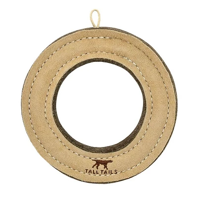 Tall Tails 7 inch Natural Leather Ring Dog Toy | Electronic Express