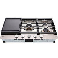 LG Studio 36 inch Stainless 5-Burner Built-In Gas Cooktop | Electronic Express