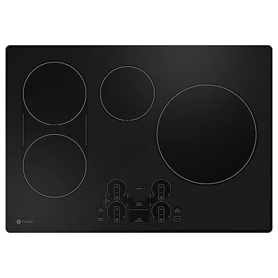 GE Profile 30 inch Black -Burner Electric Built In Cooktop | Electronic Express