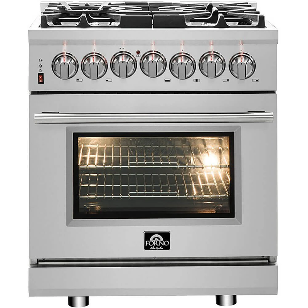 Forno 4.32 Cu. Ft. Stainless Steel Freestanding Dual Fuel Range | Electronic Express