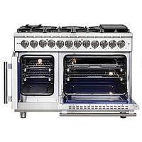 Forno 6.58 Cu. Ft. Massimo Stainless Slide-In French Door Dual Fuel Double Oven Range | Electronic Express