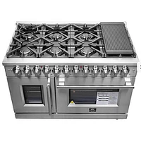 Forno 6.58 Cu. Ft. Massimo Stainless Slide-In French Door Dual Fuel Double Oven Range | Electronic Express