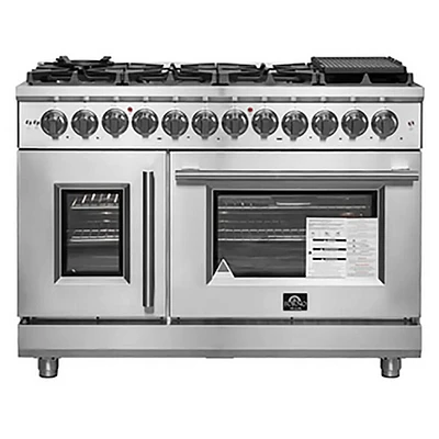 Forno 6.58 Cu. Ft. Massimo Stainless Slide-In French Door Dual Fuel Double Oven Range | Electronic Express