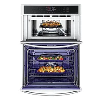 LG 30 inch Stainless Steel Electric Convection Wall Oven and Microwave Combination | Electronic Express