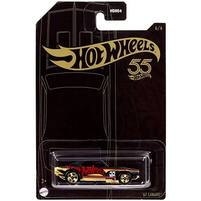 Mattel Hot Wheels 55th Anniversary Pearl & Chrome 2023 67 Camaro Diecast Car | Electronic Express