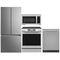 Midea 4 Pc. Stainless Bottom Mount Freezer French Door Kitchen Package | Electronic Express