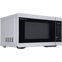 Sharp 1.1 Cu. Ft. Silver Countertop Microwave with Alexa | Electronic Express