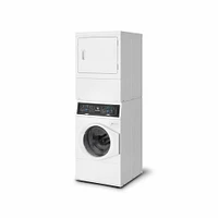 Speed Queen Stacked White Washer and Gas Dryer Combo | Electronic Express