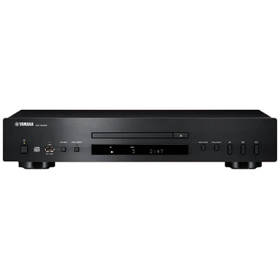 Yamaha Single Disk CD Player with Front Panel USB - Black | Electronic Express