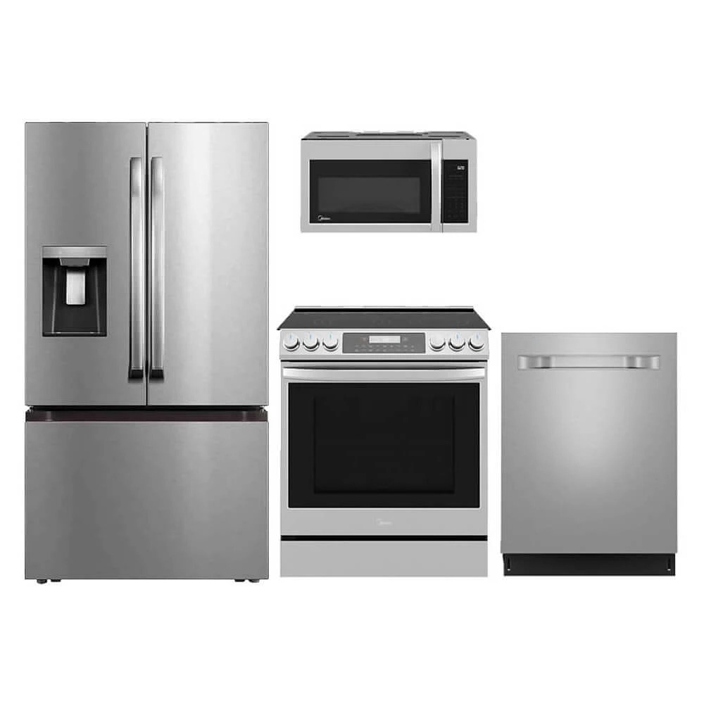 Midea 4 pc. Stainless French Door Kitchen Package | Electronic Express