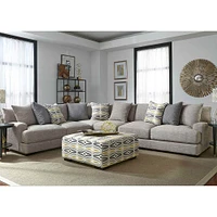 Franklin Corperation Barton 3 Piece Sectional - Hannigan Fog | Electronic Express